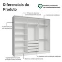 Ver imagem 4 de Guarda-Roupa Casal 100% MDF 3 Portas Branco/Rustic Malta Madesa