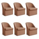 Ver imagem 1 de Kit 6 Poltronas Decorativas Malli Boucle - Pallazio Cor:Terracota