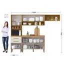 Ver imagem 3 de Cozinha Compacta 4 Peças 5 Portas 2 Gavetas com Torre para Forno Nichos e Tampo 256,4x196,2x38,1cm