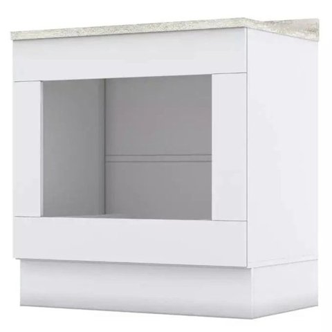 Balcao Forno Embutir com Tampo 80 Cm Americana Branco Calcare Henn