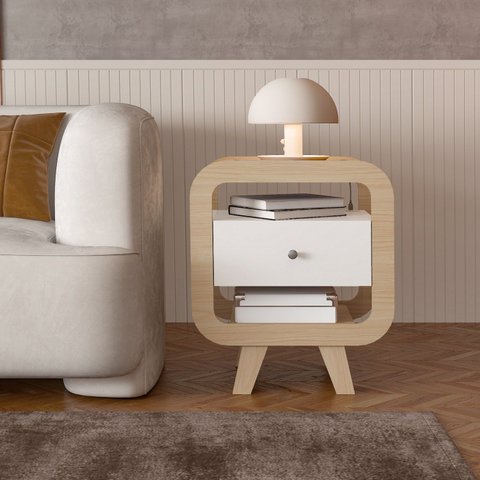 Mesa de Apoio Theo com 1 Gaveta e Portas Usb Tipo-a e Tipo-c - Artely