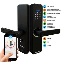 Fechadura Digital Eletrônica Biométrica Wi-fi Rio Com App Primebras - 2