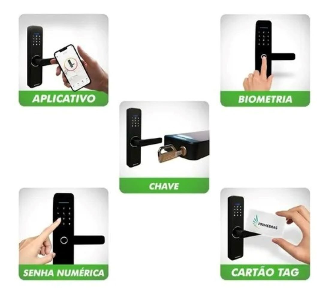Fechadura Digital Eletrônica Biométrica Wi-fi Rio Com App Primebras - 4
