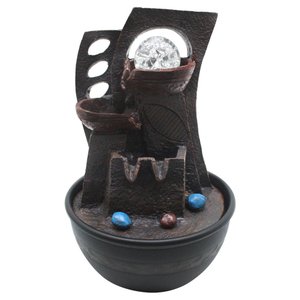 Fonte De Água Decorativa Cascata 2 Quedas Luz De Led Bivolt