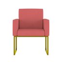 Ver imagem 2 de Kit Sofá 2 Lugares + 2 Poltronas Recepção Sala Base Dourada Cor:rosa Rosa