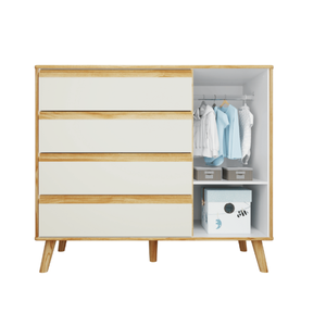 Cômoda Infantil Théo Peroba Off White C/ Amêndoa em 100% Mdf