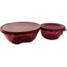 Tupperware Kit 2 Peças Tigelas Desing Policarbonato Vermelho Kit 2 Peças Tigelas Desing Policarbonat - 2