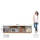 Ver imagem 5 de Rack para Tv 220cm 04 Portas Domus Bege Off White/Cinamomo