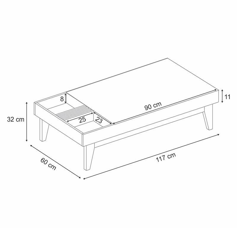 Mesa de Centro Vitta Off White Cinamomo – HB Móveis - 4