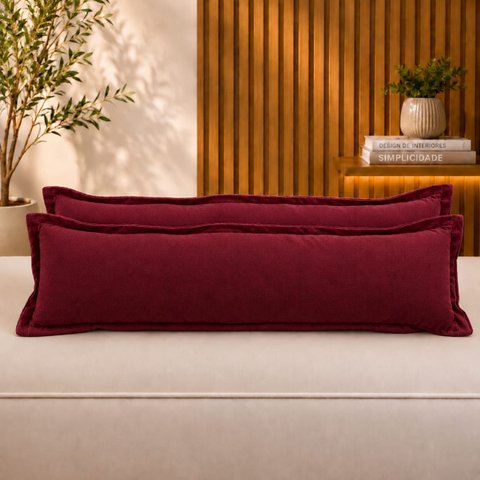 2 Almofadas Lombar 80x20 cm Rinheira Rim Decorativa com Zíper para Sofá Retrátil Cama Decoração