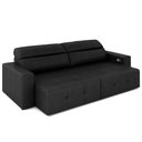 Ver imagem 2 de Sofá Retrátil 4 Lugares 264cm 2 Módulos Nero com USB Couro Preto G52 - Gran Belo