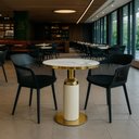 Ver imagem 2 de Conjunto Mesa de Jantar Redonda Imperial 70cm Branca com 2 Cadeiras Estofadas Marcela - Preto