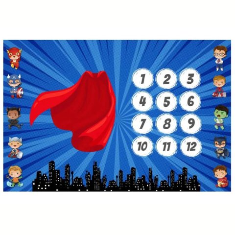 Lençol Cenário Acompanhamento Mesversário Super Heróis