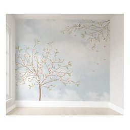 Papel de parede infantil árvore menina quarto de bebê M² PP12 - 1