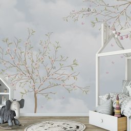 Papel de parede infantil árvore menina quarto de bebê M² PP12 - 4