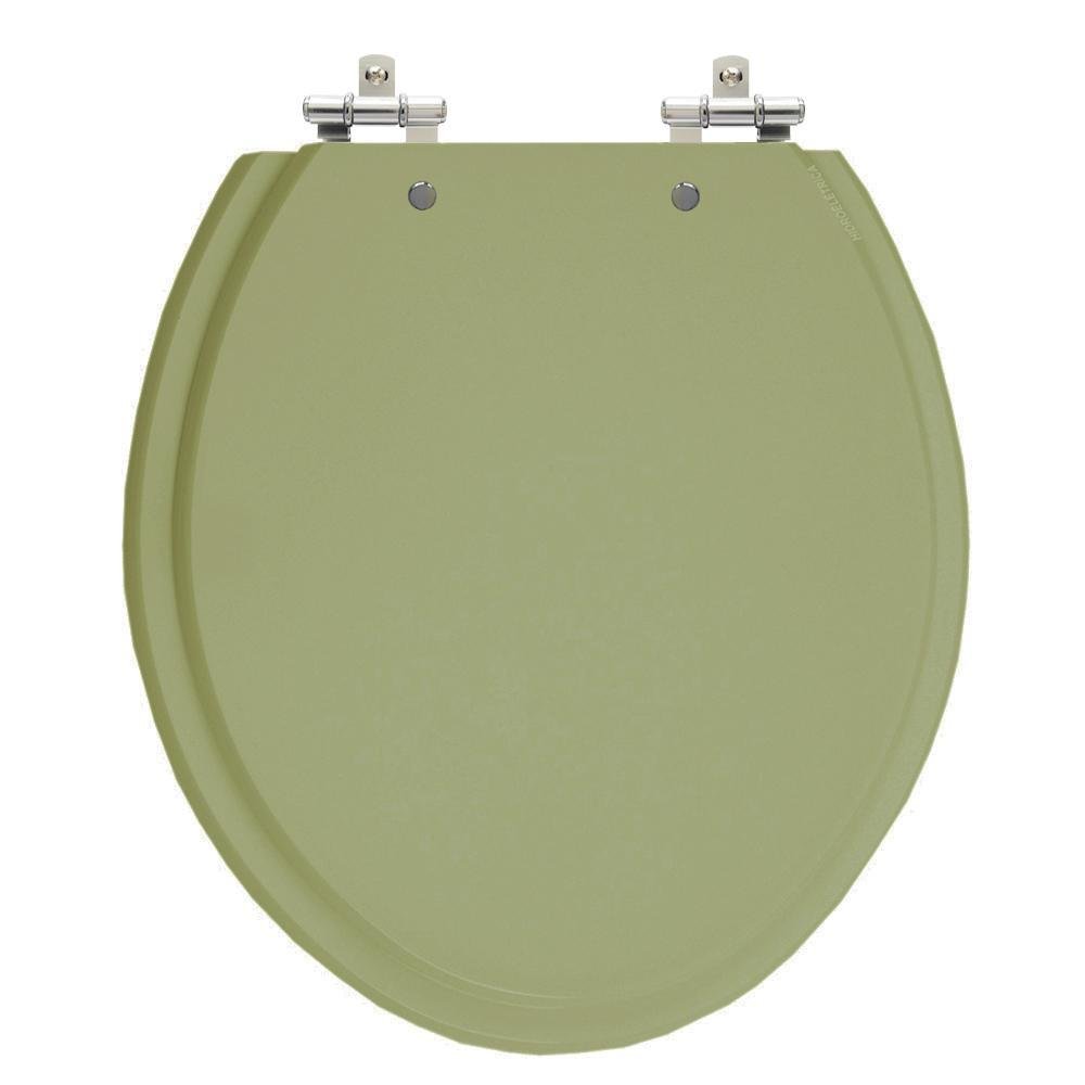 Assento Laqueado Oval Verde Malva Tampa Vaso Universal Mdf - 1