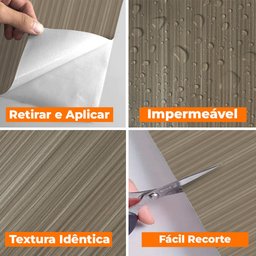 Papel de Parede Adesivo Lavavel com Textura Madeira Imbuia Bronze Envelhecido - 3