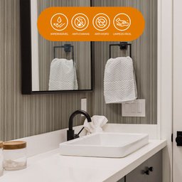 Papel de Parede Adesivo Lavavel com Textura Madeira Imbuia Bronze Envelhecido - 5