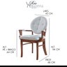 Kit 4 Cadeiras de Jantar Estofada com Braço Florence 45x94Cm Madeira Maciça Linho Bege Cru L71 - RMI - 4