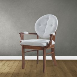 Kit 4 Cadeiras de Jantar Estofada com Braço Florence 45x94Cm Madeira Maciça Linho Bege Cru L71 - RMI - 2