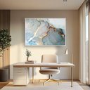 Ver imagem 1 de Quadro Decorativo Abstrato Azul com Dourado