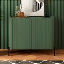 Ver imagem 1 de Balcão Buffet 98,5cm P/ Sala Porta Brise 100% Mdf Pés Metal