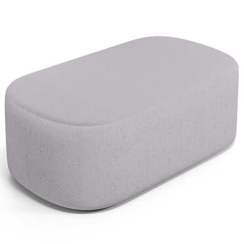 Puff Decorativo Orgânico para Living Quarto 100cm Doha W01 Linho Cinza - Lyam Decor