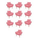 Ver imagem 1 de Kit 10 Poltronas Opala Sala Quarto Recepção Salão Suede Cor:rosa