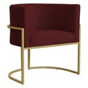 Ver imagem 1 de Poltrona Decorativa Sala de Estar Luana Base Gold Suede Bordô - Montanaris Decor Md Montanaris Decor