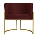 Ver imagem 2 de Poltrona Decorativa Sala de Estar Luana Base Gold Suede Bordô - Montanaris Decor Md Montanaris Decor