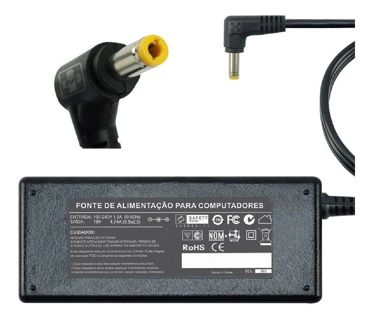 Alimentatore AC/DC AbleGrid Per Monitor Asus ML248H 24 LED LCD, Caricatore E Cavo Di Alimentazione