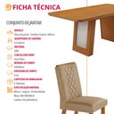 Ver imagem 7 de Mesa de Jantar Carolina 180cm Tp MDF Canto Copo Base Detalhe Off White com 6 Cadeiras Milena