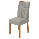 Ver imagem 2 de Cadeira Sala de Jantar Apogeu Kit 2 Un Amendoa - Assento/encosto Veludo Liso Capuccino - Lopas