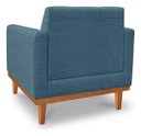 Ver imagem 2 de Poltrona Decorativa Ana Linho Confortável Base de Madeira Linho Azul Bz