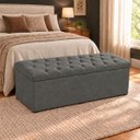 Ver imagem 1 de Calçadeira Recamier Baú 158cm para Cama Queen Paris Vilajo:Suede Cinza