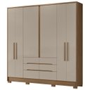Ver imagem 1 de Guarda Roupa Casal 216cm 6 Portas Alabama Carvalho/fendi Z17 - Mpozenato