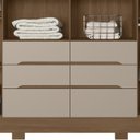 Ver imagem 6 de Guarda Roupa Casal 216cm 6 Portas Alabama Carvalho/fendi Z17 - Mpozenato