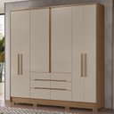 Ver imagem 2 de Guarda Roupa Casal 216cm 6 Portas Alabama Carvalho/fendi Z17 - Mpozenato