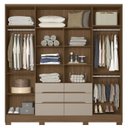 Ver imagem 5 de Guarda Roupa Casal 216cm 6 Portas Alabama Carvalho/fendi Z17 - Mpozenato