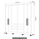 Ver imagem 4 de Guarda Roupa Casal 216cm 6 Portas Alabama Carvalho/fendi Z17 - Mpozenato
