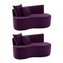 Ver imagem 2 de Kit 02 Sofá Decorativo Curvo Orgânico Nature Gaia Veludo Veludo Roxo - Montanaris Decor