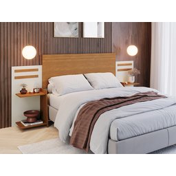 Cabeceira Grecia com Criado para Camas Box Solteiro Casal e Queen - 1