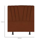 Ver imagem 3 de Cabeceira Estofada de Cama Casal Box 140 Cm Ariel Veludo:terracota