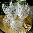 Ver imagem 5 de Jogo 6 Taças Vinho e Água Vidro Diamond Transparente 340ml - Vivaflor Decor