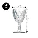 Ver imagem 3 de Jogo 6 Taças Vinho e Água Vidro Diamond Transparente 340ml - Vivaflor Decor