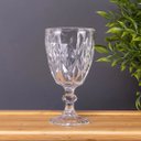 Ver imagem 2 de Jogo 6 Taças Vinho e Água Vidro Diamond Transparente 340ml - Vivaflor Decor