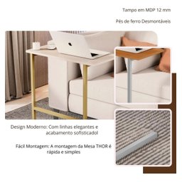 Mesa Apoio para Notebook Leitura Trabalhos em Pé Ferro - 4