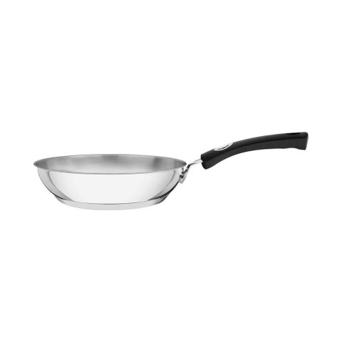 Frigideira Tramontina Solar Silicone Rasa em Aço Inox Fundo Triplo com Cabo de Silicone 24 Cm 2,1 L