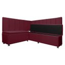 Ver imagem 4 de Kit Canto Alemão Liso 4 Lugares com Baú Veludo Bordo 1,25x1,60m Sofa Store
