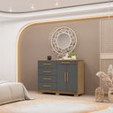 Ver imagem 1 de Cômoda Sapateira Grafite Grande Reforçada Espaçosa com 5 Gavetas 2 Porta Us